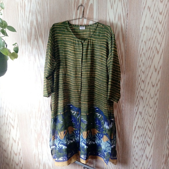 Magic Sweaters - Magic India Made Tropical Stripe Kimono Sheer Boho